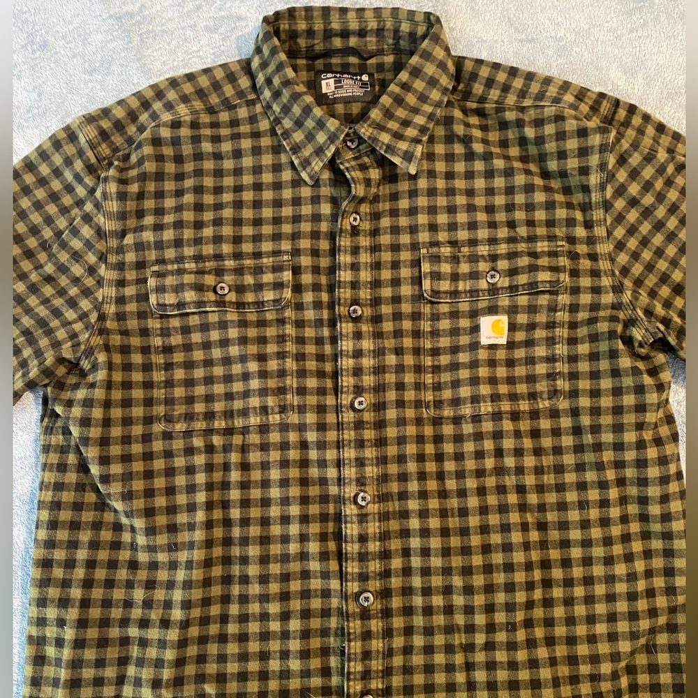 Carhartt Rugged Flex Loose Fit Long Sleeve Plaid Shirt - Men’s XL Tall